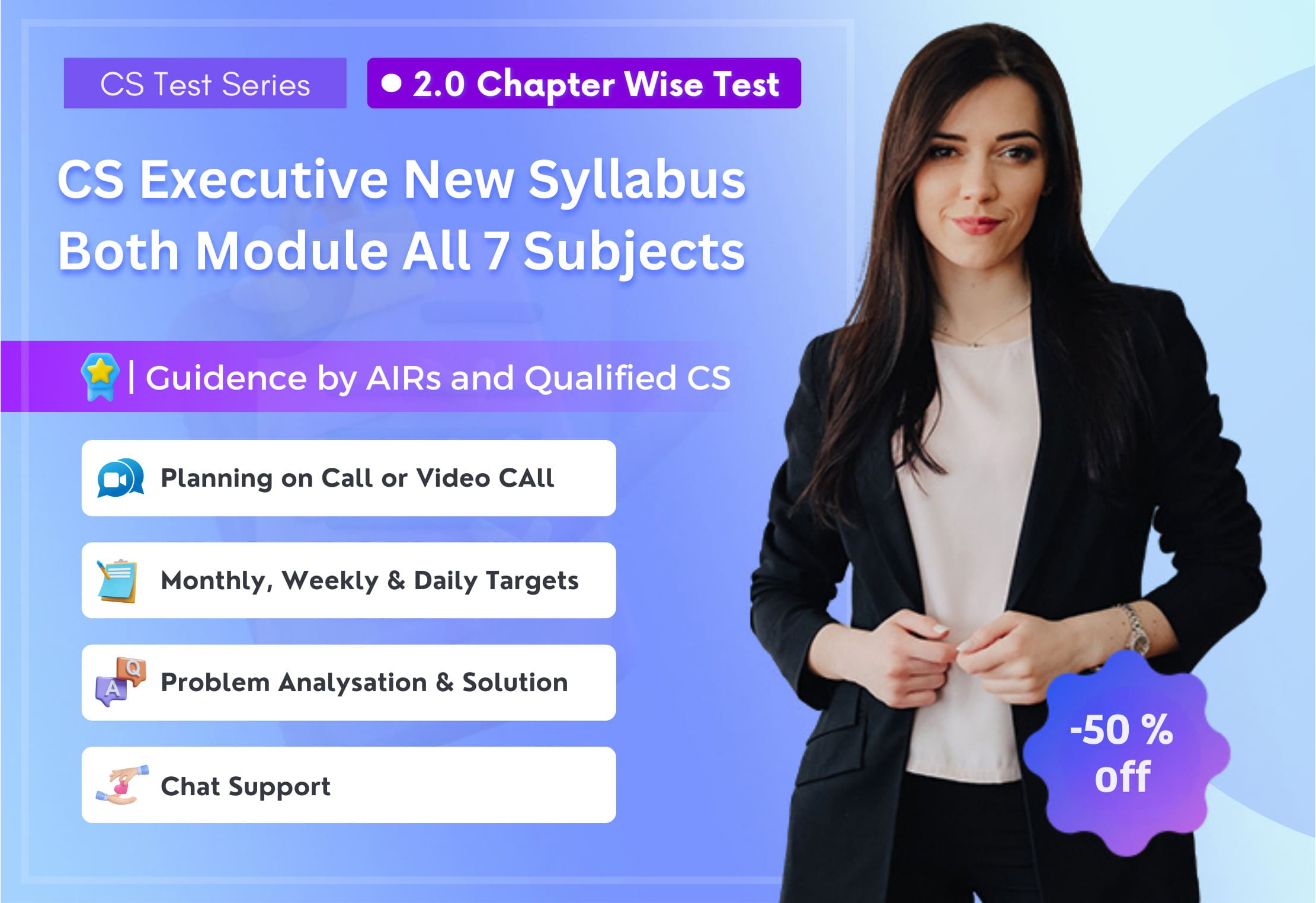 CS Executive New Syllabus Both Module All 7 Subjects 2.0 (Chapter Wise + 2 Full Syllabus Test)