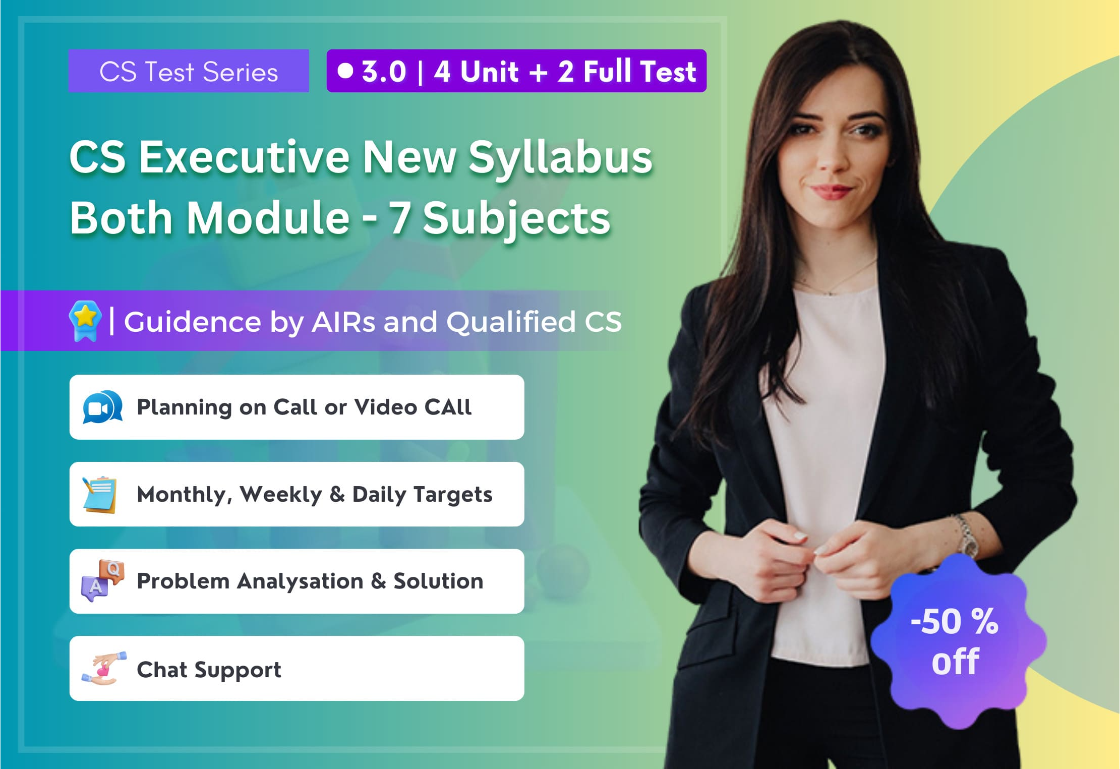 CS Executive New Syllabus Both Module All 7 Subjects 3.0 (4 Unit + 2 Full Syllabus Test)